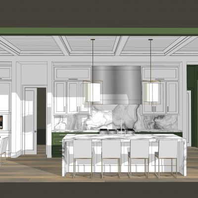 现代美式田园厨房