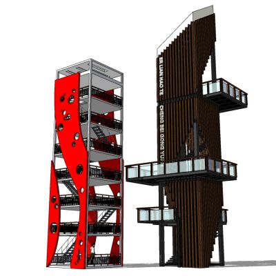 现代钢架观景台