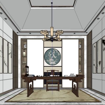 现代新中式日式书房