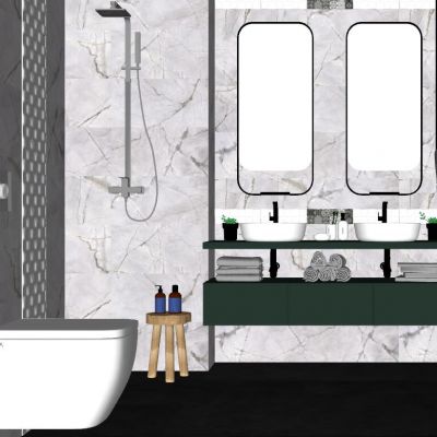 北欧现代简约田园卫生间