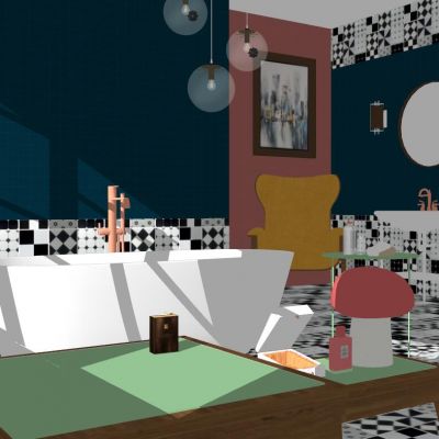 现代北欧轻奢卫生间