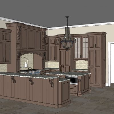 简欧式美式乡村别墅厨房