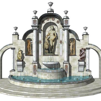 欧式水景喷泉花池水池