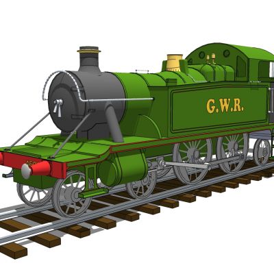 轨道列车老式火车货车车头铁轨