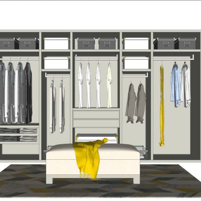 现代简约北欧衣帽间