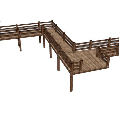 木栈道、游步道中式园林景观