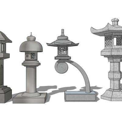 中式日式庭院景观