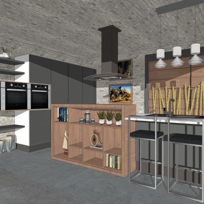 美式乡村现代北欧厨房