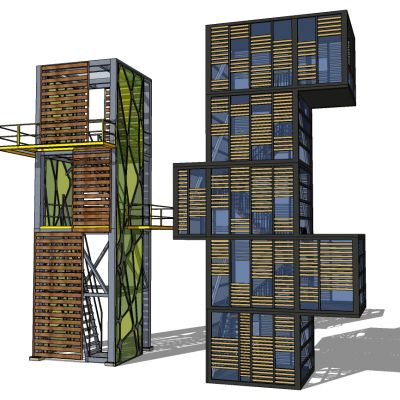 现代玻璃钢架观景台