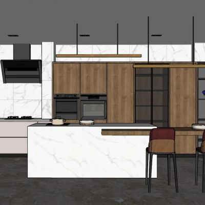 现代北欧轻奢工业风厨房