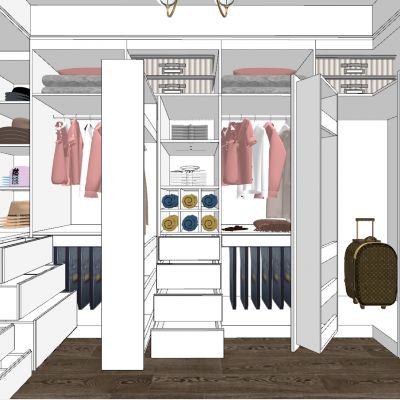 现代简约北欧衣帽间