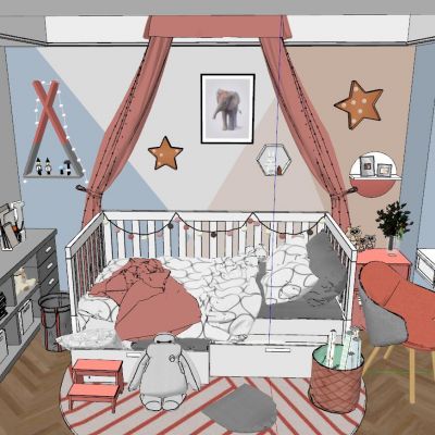 现代北欧轻奢儿童房