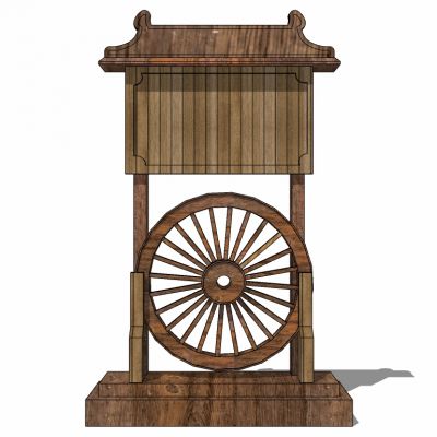 新中式山庄民宿商业度假村公园道路标识牌指示牌