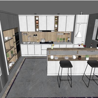 现代简约北欧工业风厨房