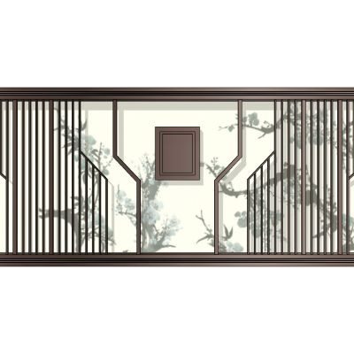 拟山水背景墙格栅造型