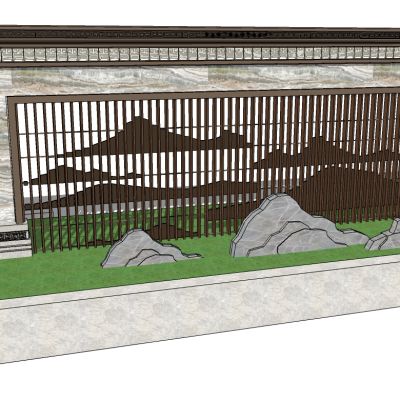 拟山水山脉石头片水晶景观