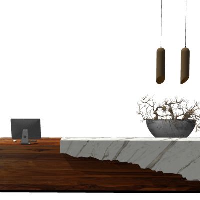 现代办公室前台接待台服务台