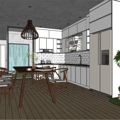 现代北欧轻奢厨房