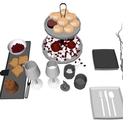 糕点面包蛋糕甜点托盘子