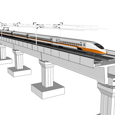 轨道列车动车新干线高速铁路桥梁高架桥