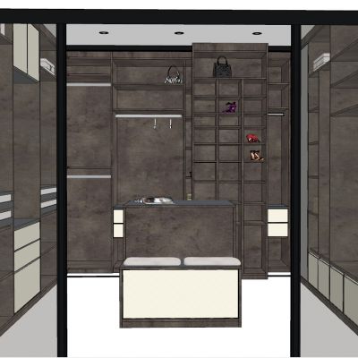 现代简约北欧衣帽间