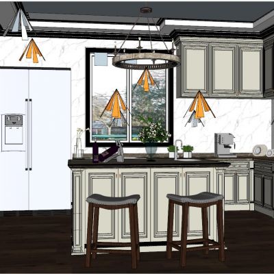 简欧式美式开放厨房