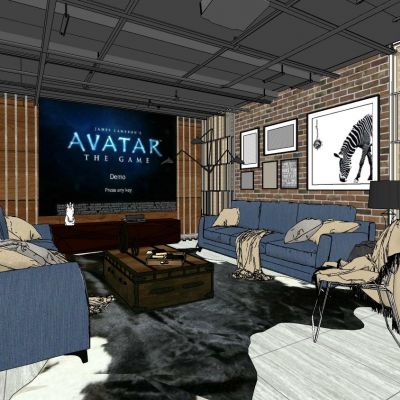 工业风休闲影音室