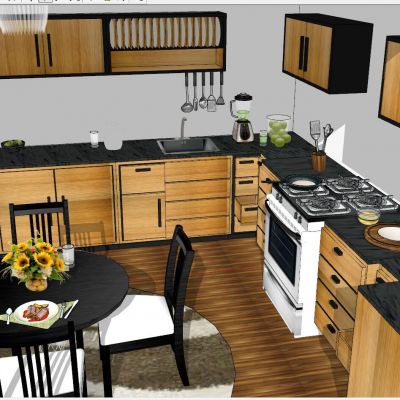 后现代北欧美式田园工业风厨房