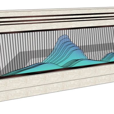 拟山水山脉石头片水晶景观