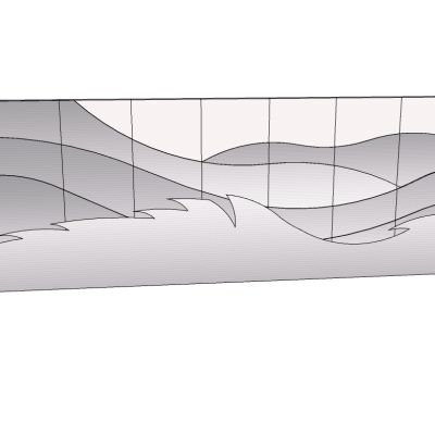 拟山水山脉铁艺背景墙水晶造型