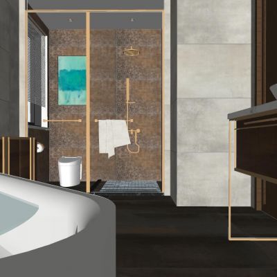 现代轻奢新中式卫生间