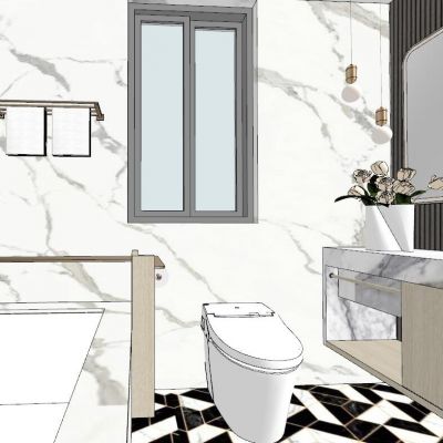 新中式日式现代简约卫生间