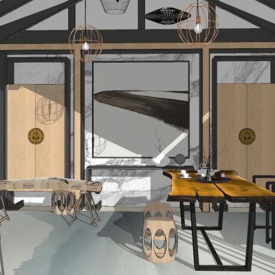 中式工业风日式泰式新中式茶室