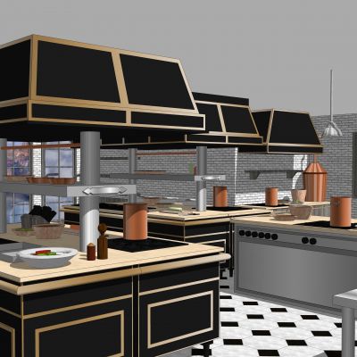 美式乡村低奢厨房