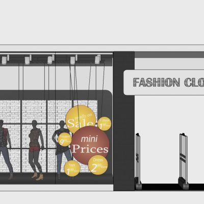 服装展陈现代商场店面橱窗女装店展陈模特