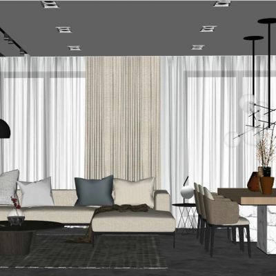 后现代简约港式客厅