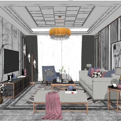 现代北欧轻奢客厅