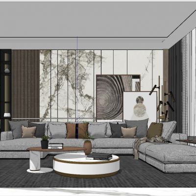 后现代简约风港式客厅