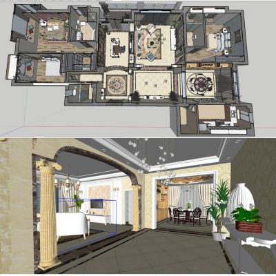 古典欧式美式法式客厅