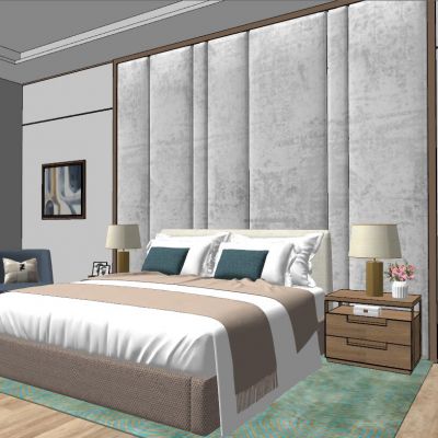 后现代简约港式卧室