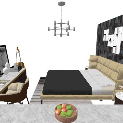 后现代简约港式北欧卧室