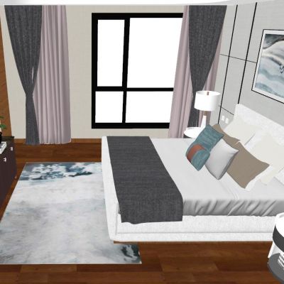 现代北欧轻奢后现代港式卧室