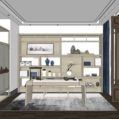 现代新中式日式书房