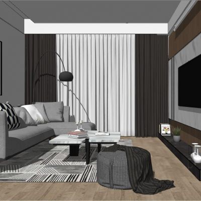 北欧后现代简约港式客厅