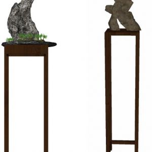 新中式花架摆台雕塑摆件