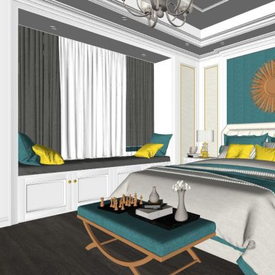 美式田园简欧式法式卧室