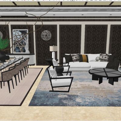 新中式日式东南亚客厅