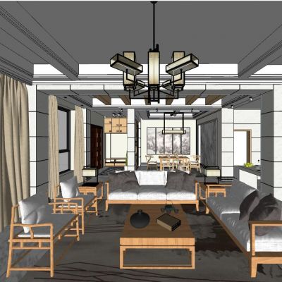 新中式日式东南亚客厅