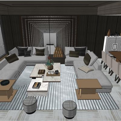 后现代港式现代简欧式美式客厅