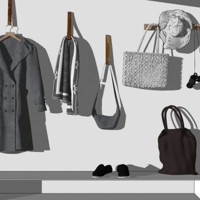 家纺北欧衣服女包皮包望远镜衣架